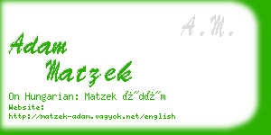 adam matzek business card